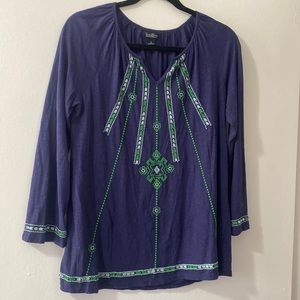 Lucky Brand embroidered ls tee